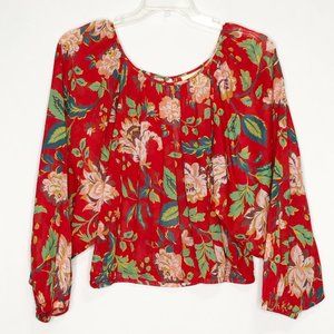 Maeve by Anthropologie Lake House Red Blouse Med